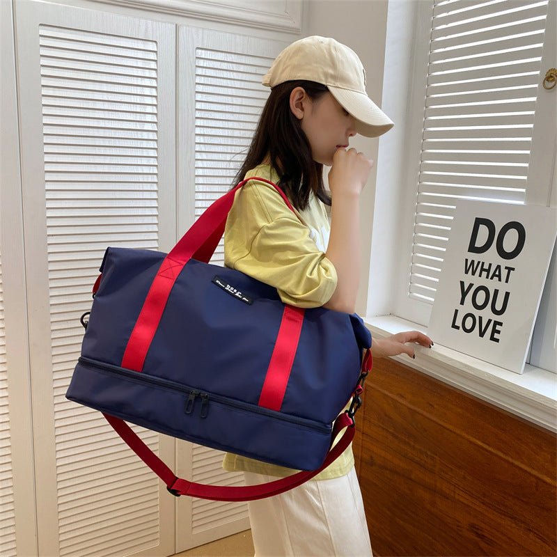 TopezMart™ Premium Large Capacity Travel Duffle Bag With Shoes Compartment Portable Sports Gym Fitness Waterfproof Shoulder Bag Weekender Overnight Handbag Women - Topezmart