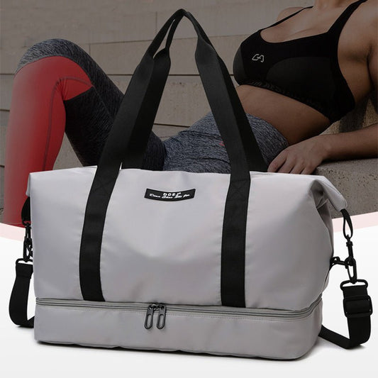 TopezMart™ Premium Large Capacity Travel Duffle Bag With Shoes Compartment Portable Sports Gym Fitness Waterfproof Shoulder Bag Weekender Overnight Handbag Women - Topezmart