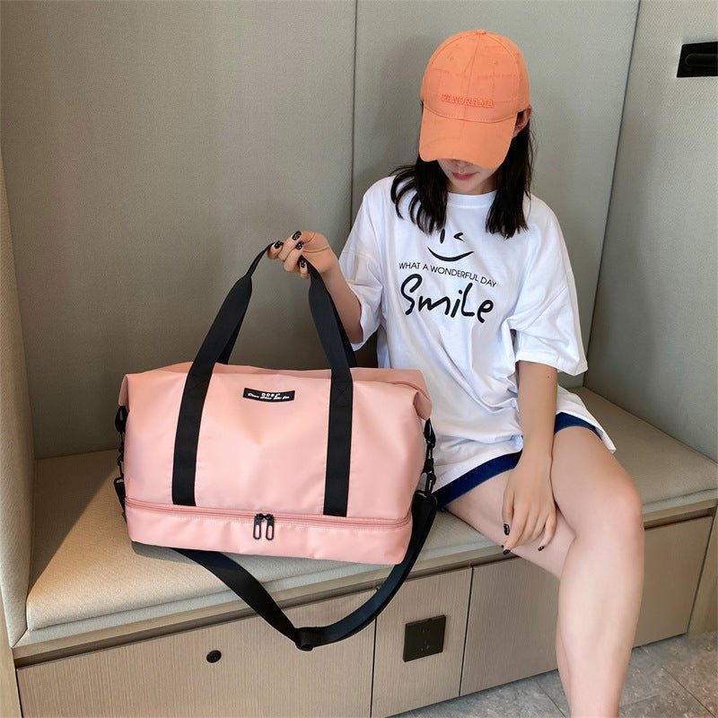 TopezMart™ Premium Large Capacity Travel Duffle Bag With Shoes Compartment Portable Sports Gym Fitness Waterfproof Shoulder Bag Weekender Overnight Handbag Women - Topezmart