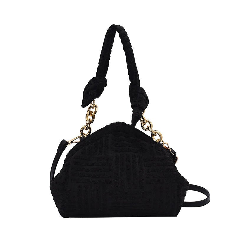 TopezMart™ Premium Luxury Towel Pattern Women New Fashion Plush Triangle Clip Handbag - Topezmart