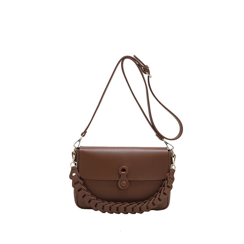 Women Shoulder Bags Woven Chain Bag Pu Leather Handbag - Topezmart