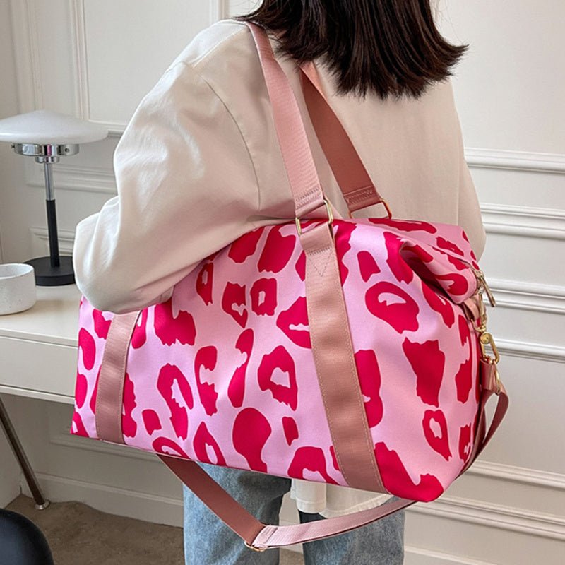 Women Travel Duffel Bag Cow Pattern Handbag Fitness Sports Shoulder Bags - Topezmart