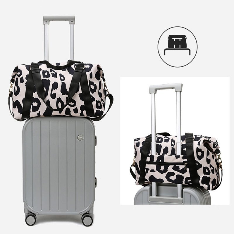 Women Travel Duffel Bag Cow Pattern Handbag Fitness Sports Shoulder Bags - Topezmart