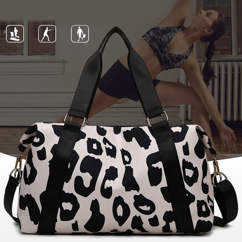 Women Travel Duffel Bag Cow Pattern Handbag Fitness Sports Shoulder Bags - Topezmart