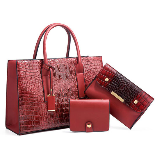 Women's Handbag Shoulder Bag Three - piece Set - Topezmart