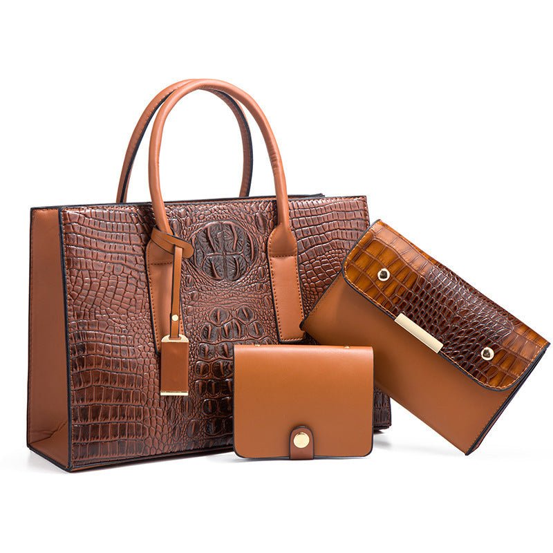 Women's Handbag Shoulder Bag Three - piece Set - Topezmart