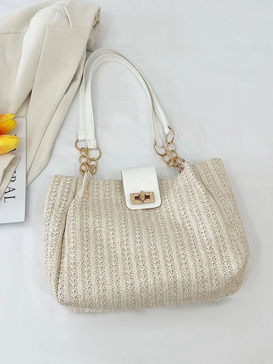 Woven Straw Shoulder Bag - Topezmart