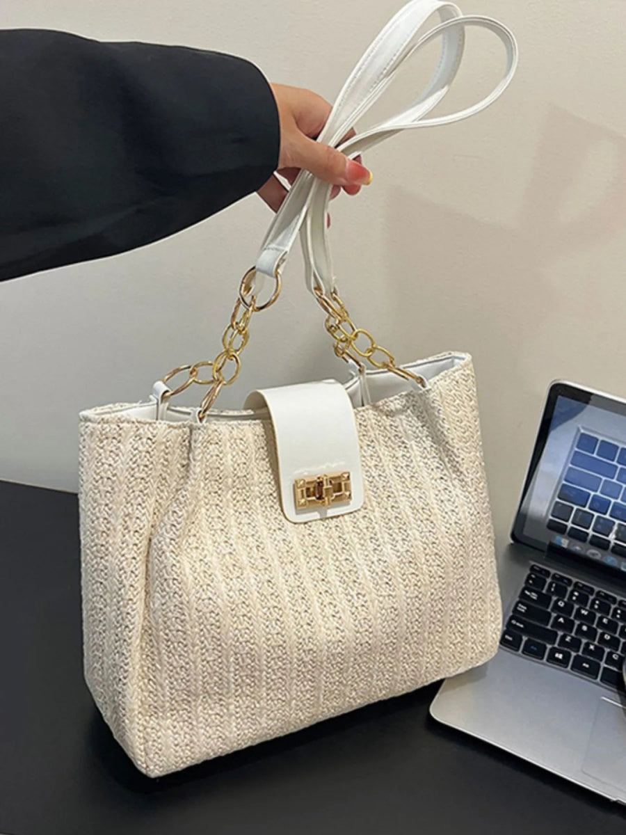 Woven Straw Shoulder Bag - Topezmart