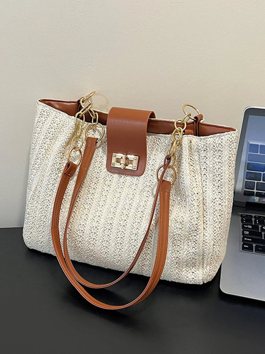 Woven Straw Shoulder Bag - Topezmart