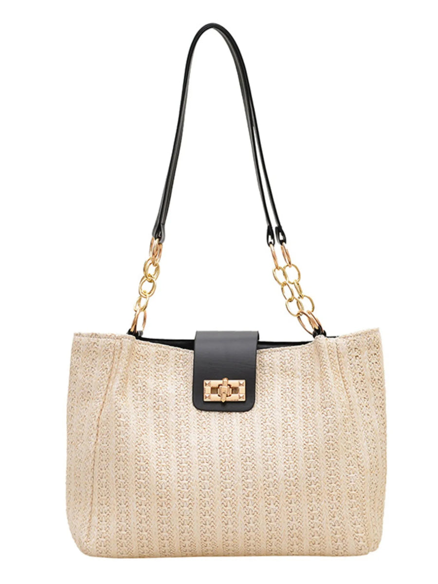 Woven Straw Shoulder Bag - Topezmart
