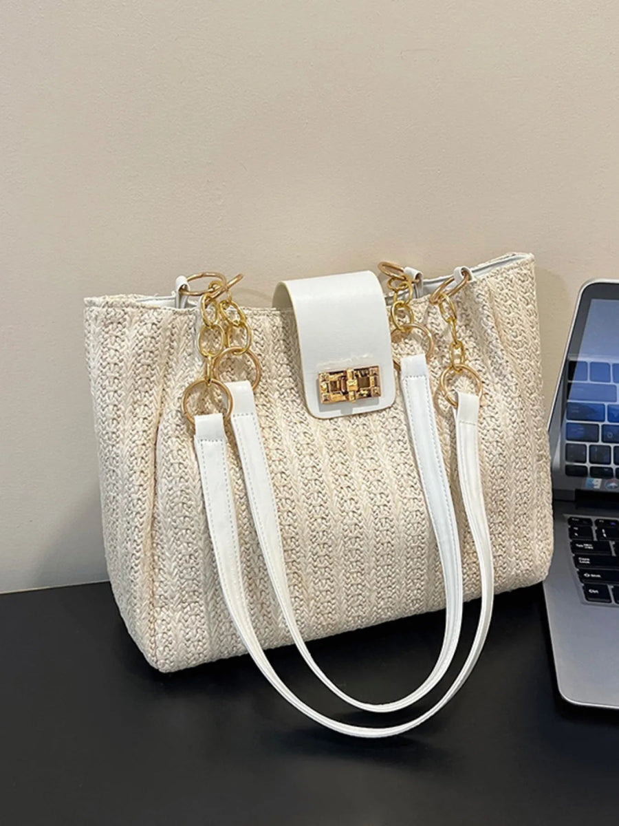 Woven Straw Shoulder Bag - Topezmart